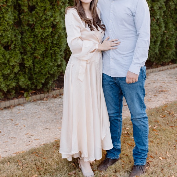 Long Cowl Back Wrap Dress with Long Sleeves - Nasty Gal - Picture 3 of 3